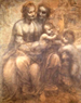 Леонардо да Винчи.Святая Анна-Мария и младенец Христос.